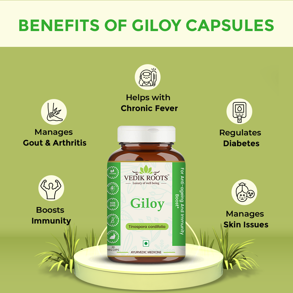 Giloy Capsules - For Immunity | High Fever | Skin Problems | Diabetes