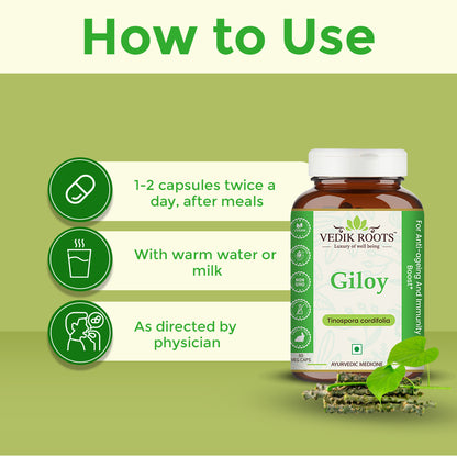 Giloy Capsules - For Immunity | High Fever | Skin Problems | Diabetes