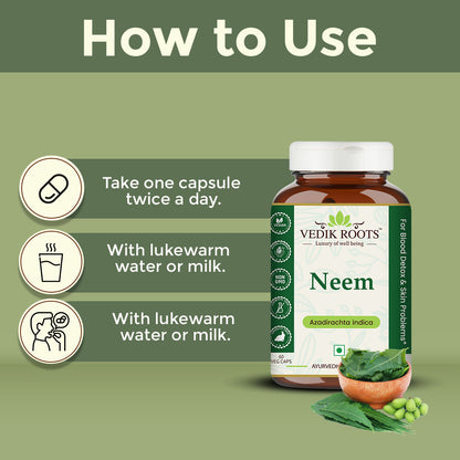 Neem Capsules - Improve Skin | Remove Toxins | Control Diabetes