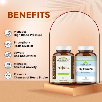 Hypertension Manangement Kit |  Hypocure 60 Capsules + Arjuna 60 Capsule