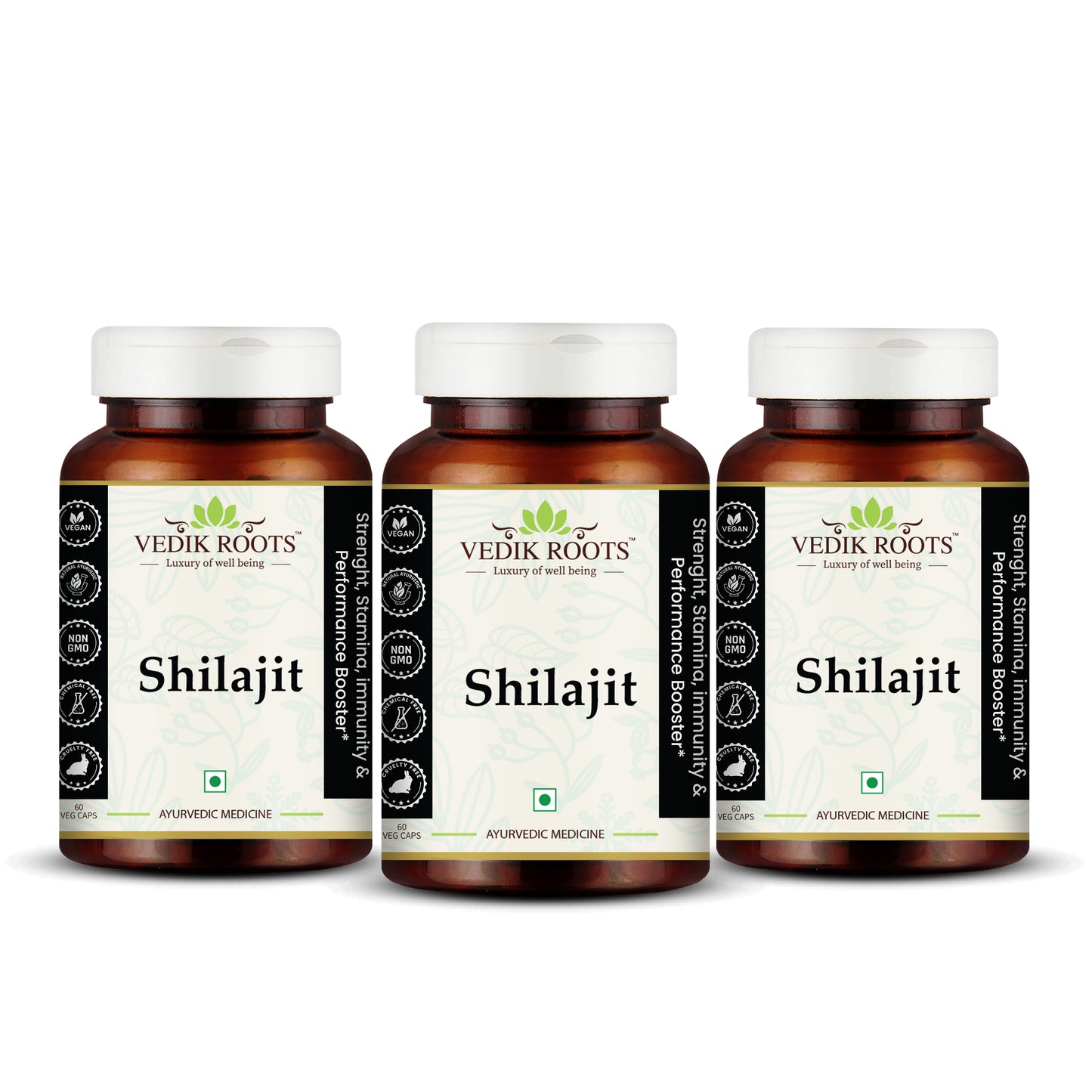 Vedikroots Ayurvedic Shilajit Capsule Pack of Three