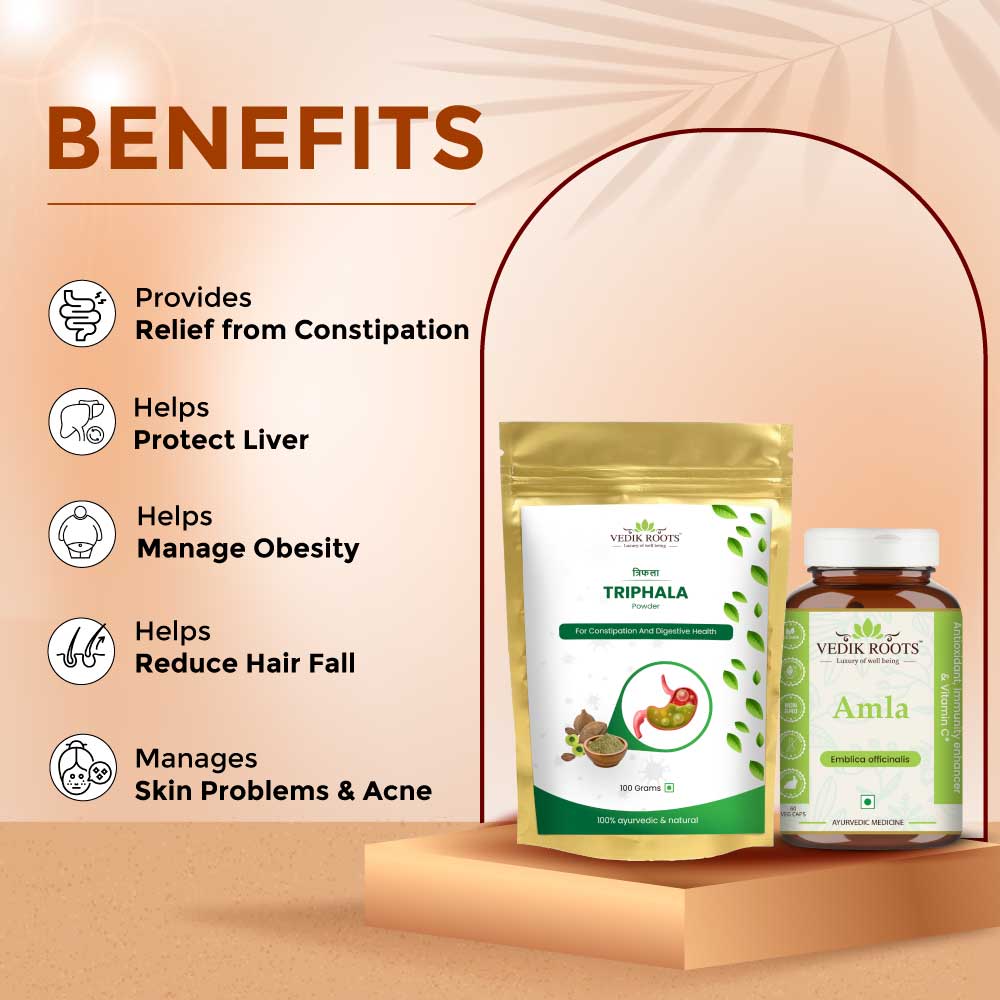 Detoxification & Immunity Booster Kit: Amla Capsules and Triphala Powder Combo Kit