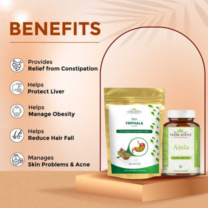 Detoxification & Immunity Booster Kit: Amla Capsules and Triphala Powder Combo Kit