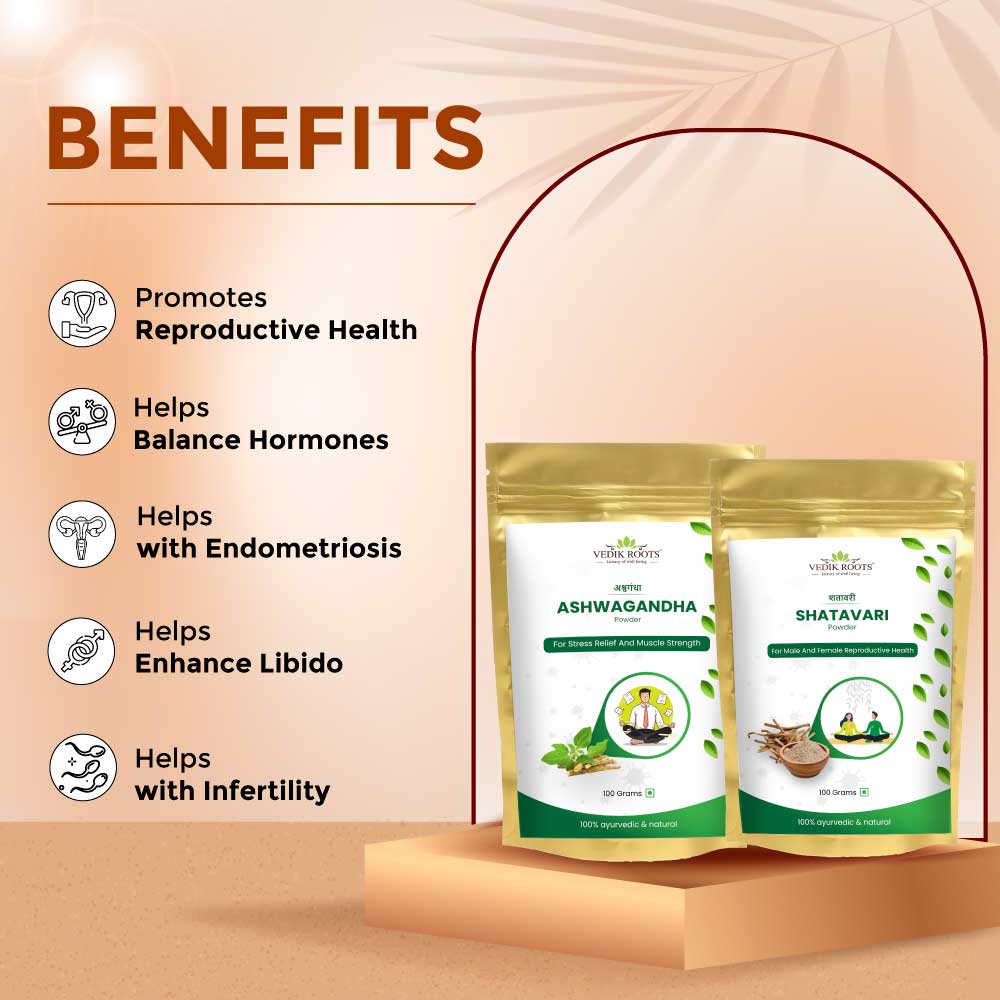 Vitality and Nourishment Kit | Ashwagandha Powder and Shatavari Powder Combo Pack