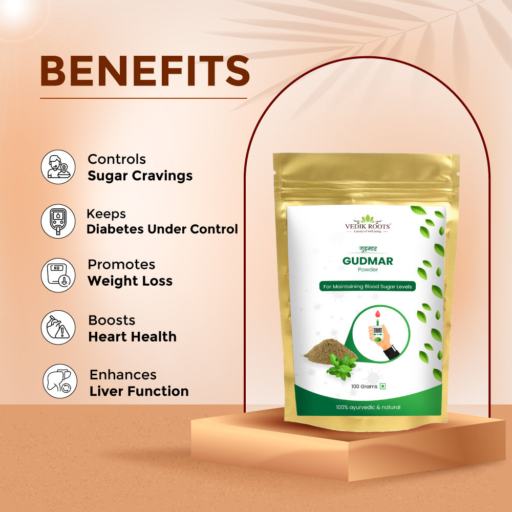 100% Pure Gudmar Powder: A Smart Ayurvedic Solution for Effectively Balancing Diabetes Levels!!(100 GM)