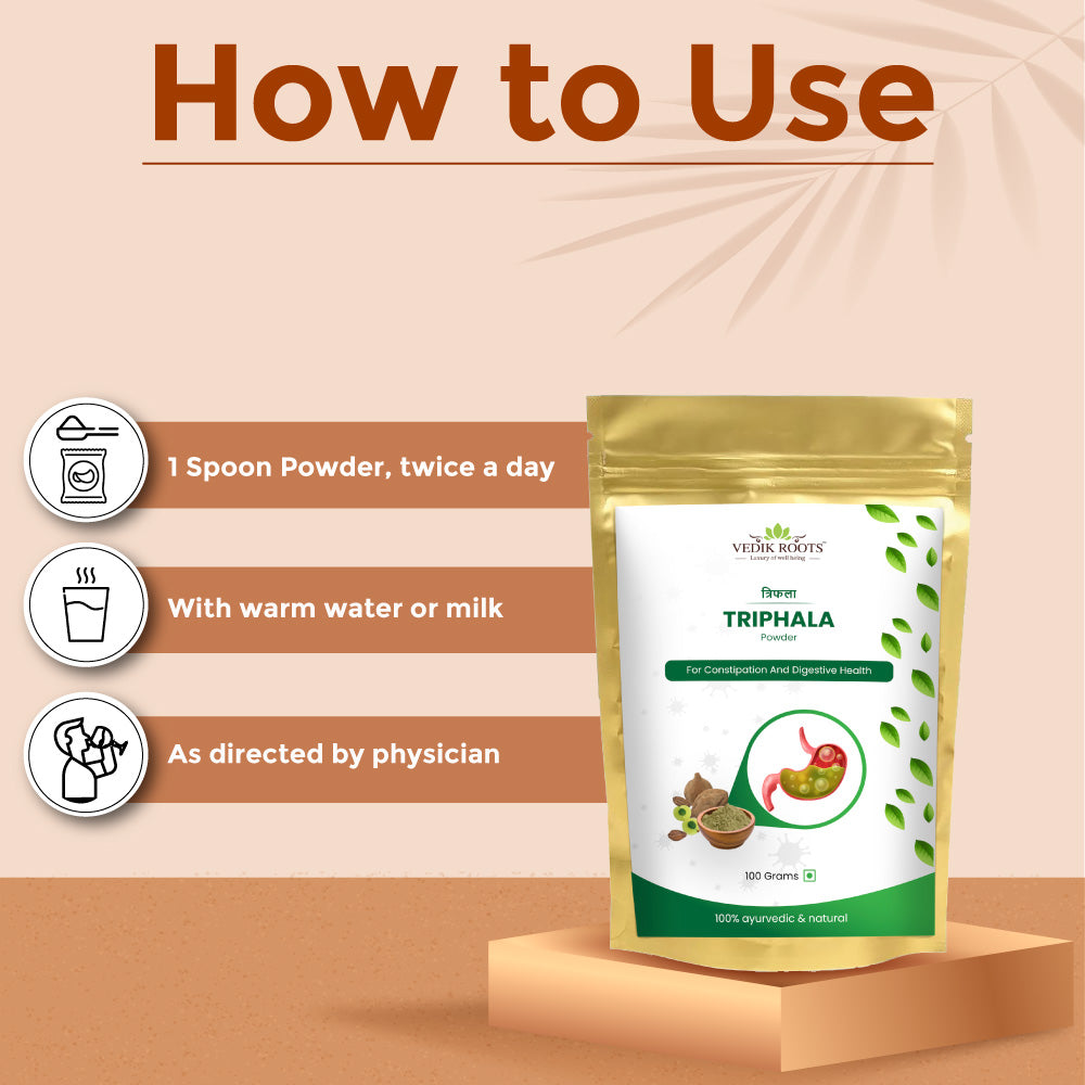 100% Pure Triphala Powder – The Natural Solution For Constipation & Gas Relief(100 GM)