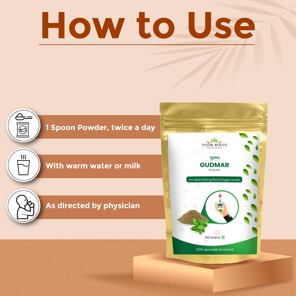 100% Pure Gudmar Powder: A Smart Ayurvedic Solution for Effectively Balancing Diabetes Levels!!(100 GM)