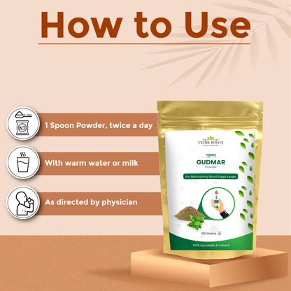 100% Pure Gudmar Powder: A Smart Ayurvedic Solution for Effectively Balancing Diabetes Levels!!(100 GM)