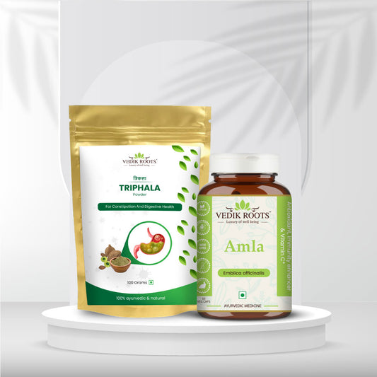 Detoxification & Immunity Booster Kit: Amla Capsules and Triphala Powder Combo Kit