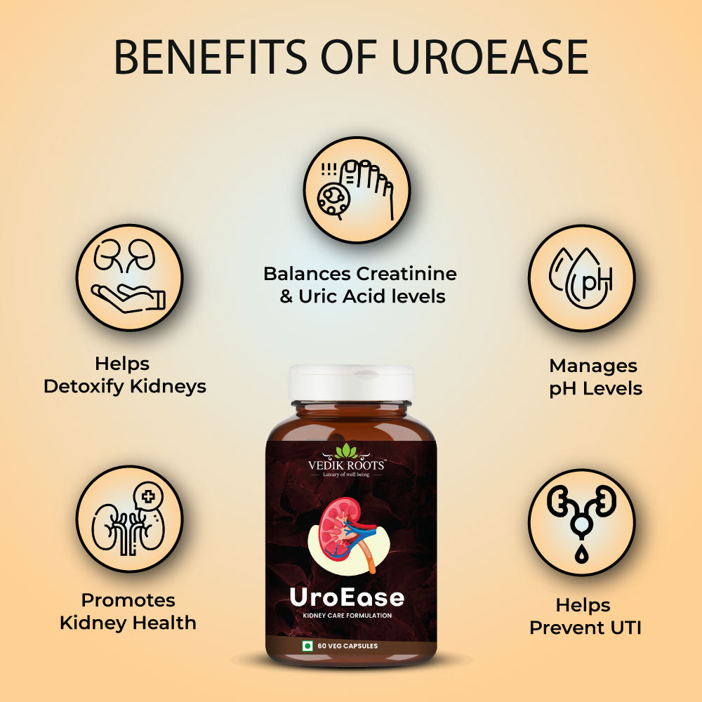 UroEase - Enhanced Kidney Health| Lowered UTI Chances| Helps Detox Kidney